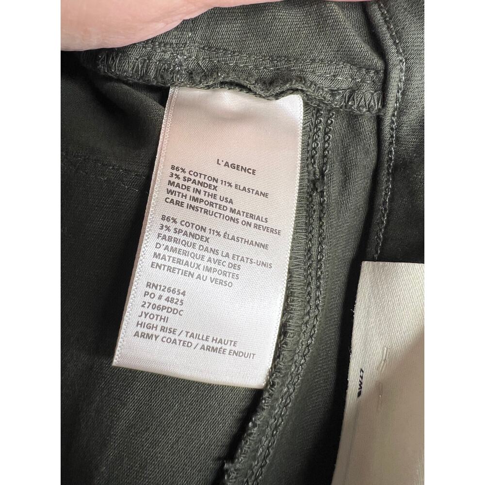 L'Agence Women's Jyothi High Rise Split Ankle Army Coated Jeans NEW ~ Size 32 - Picture 9 of 9
